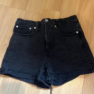 Madewell black high-rise denim shorts
